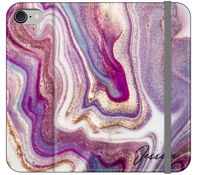 Personalised Violet Marble Initials iPhone 7 Case
