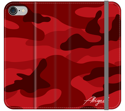 Personalised Red Camouflage Initials iPhone SE Case