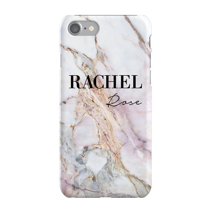 Personalised White Galaxy Marble Name iPhone 7 Case