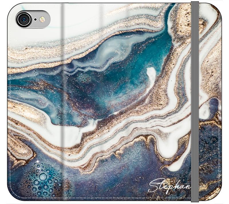Personalised Luxe Marble Initials iPhone SE Case