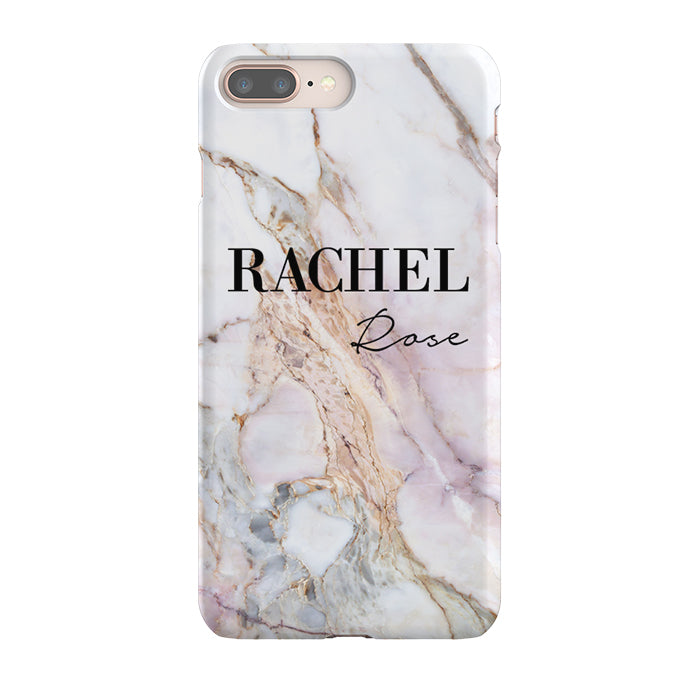 Personalised White Galaxy Marble Name iPhone 7 Plus Case