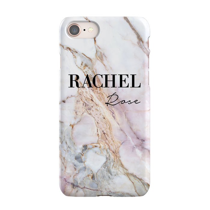 Personalised White Galaxy Marble Name iPhone 8 Case