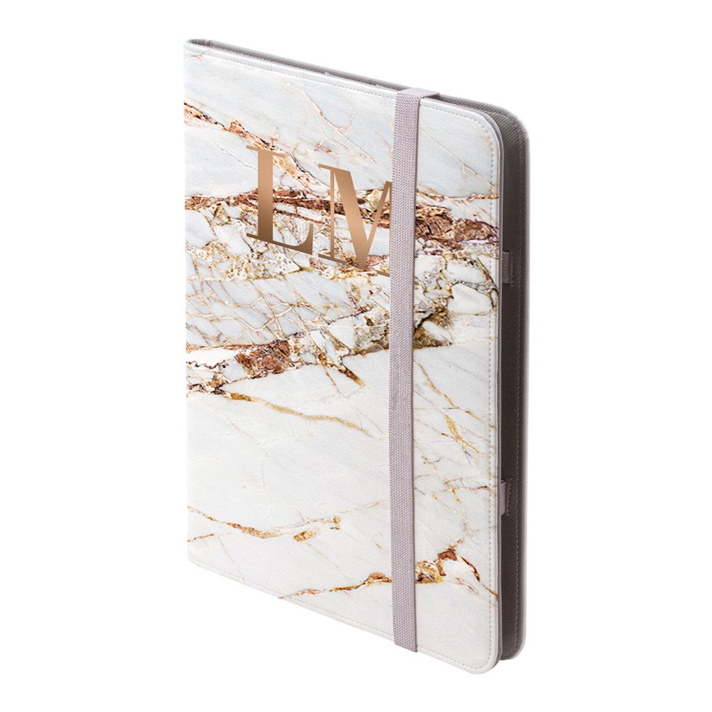 Personalised Cracked Marble Bronze Initial iPad Pro Case