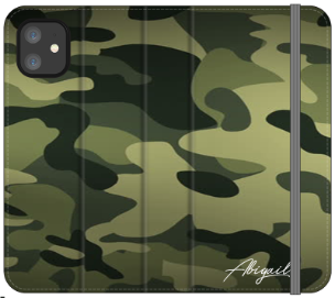 Personalised Green Camouflage Initials iPhone 12 Mini Case