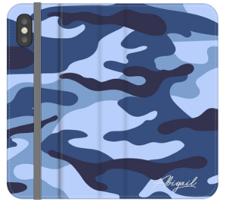Personalised Cobalt Blue Camouflage Initials iPhone XS Case
