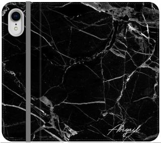 Personalised Black Marble Initials iPhone XR Case