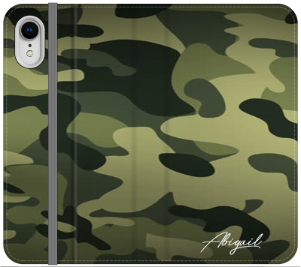 Personalised Green Camouflage Initials iPhone XR Case