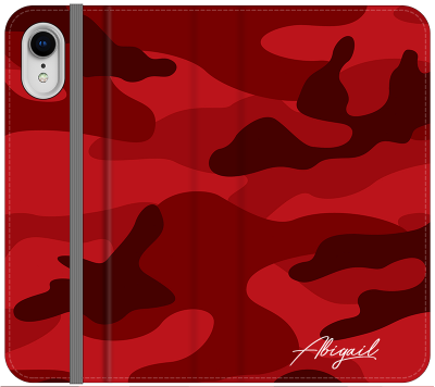 Personalised Red Camouflage Initials iPhone XR Case