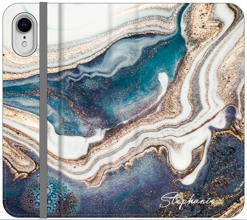 Personalised Luxe Marble Initials iPhone XR Case
