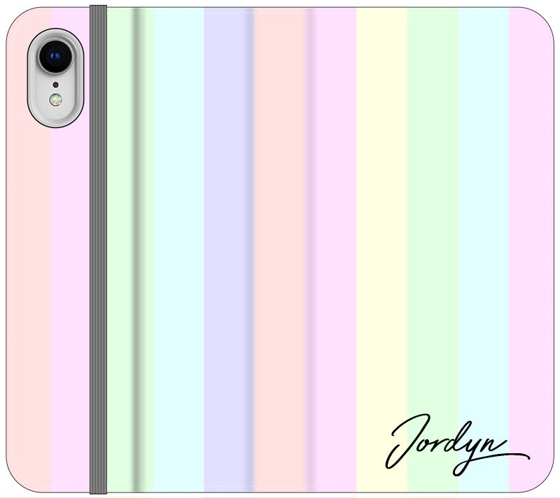 Personalised Pastel Stripes iPhone XR Case