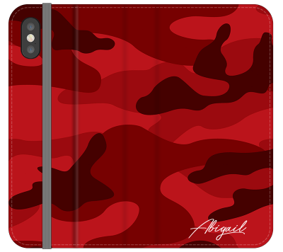 Personalised Red Camouflage Initials iPhone XS Case