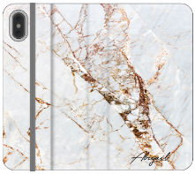 Personalised Cracked Marble Bronze Initial iPhone X Case