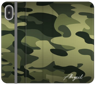 Personalised Green Camouflage initials iPhone X Case