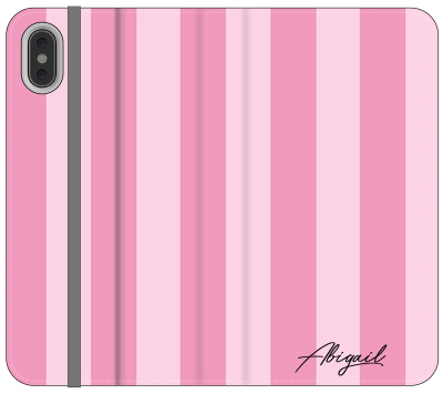 Personalised Pink Stripe iPhone XS Case