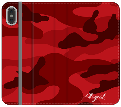 Personalised Red Camouflage Initials iPhone X Case