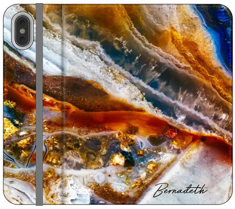 Personalised Colored Stone Marble Initials iPhone XS Max Case