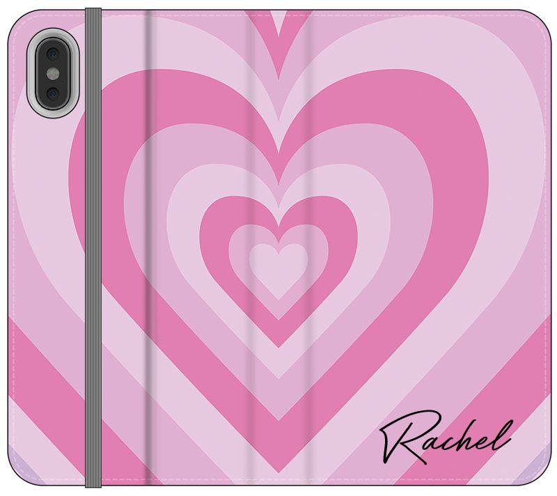 Personalised Pink Heart Latte iPhone XS Case