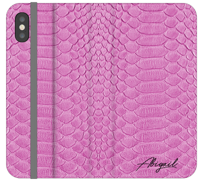 Personalised Pink Snake Skin Name iPhone X Case