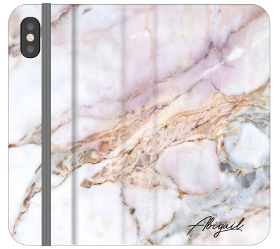 Personalised White Galaxy Marble Name iPhone X Case