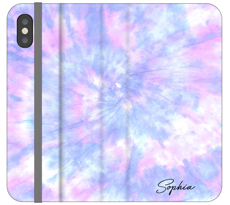 Personalised Blue Tie Dye Name iPhone XS Case