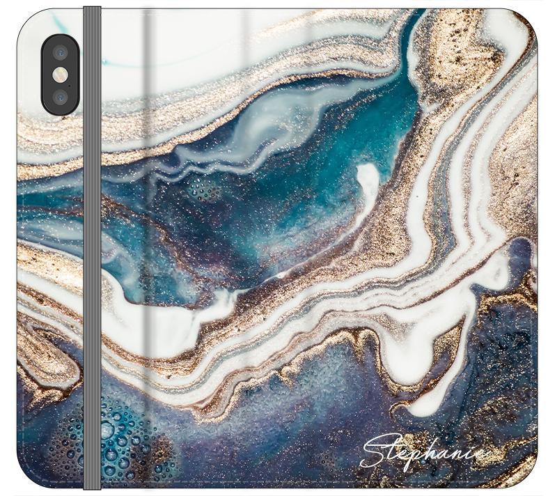 Personalised Luxe Marble Initials iPhone XS Case