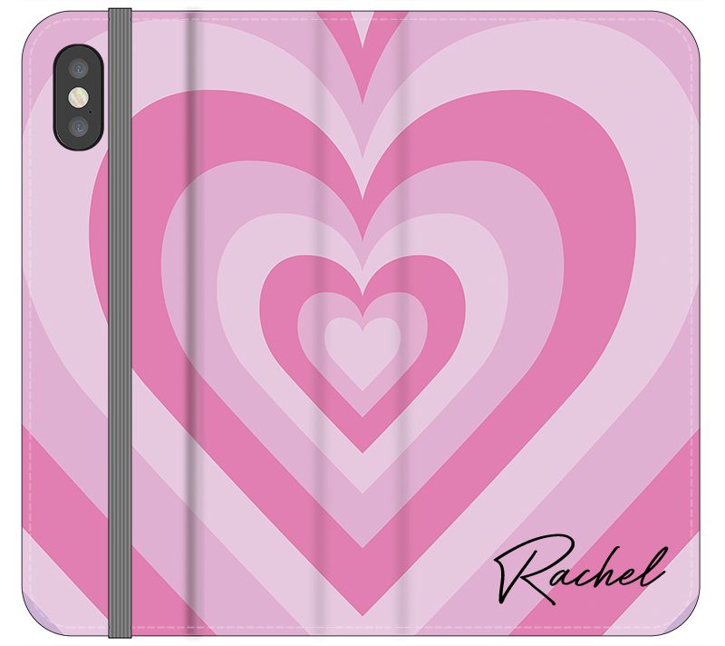 Personalised Pink Heart Latte iPhone X Case