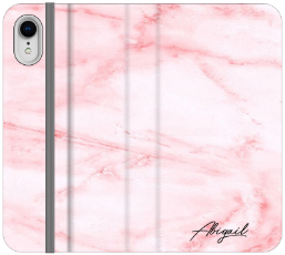 Personalised Cotton Candy Bow Marble Initials iPhone XR Case
