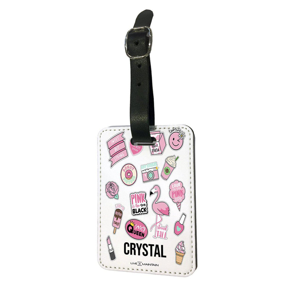 Personalised Pink Sticker Luggage Tag