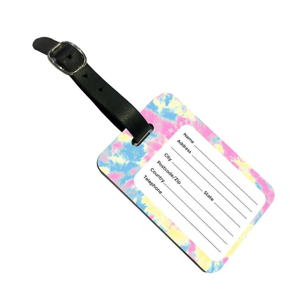 Personalised Multicolor Tie Dye Name Luggage Tag