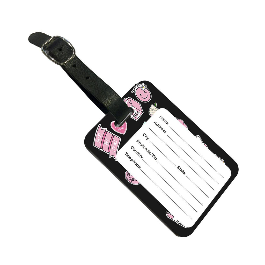 Personalised Pink Sticker Luggage Tag