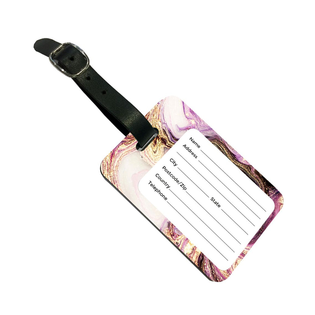 Personalised Gouache Marble initial Luggage Tag