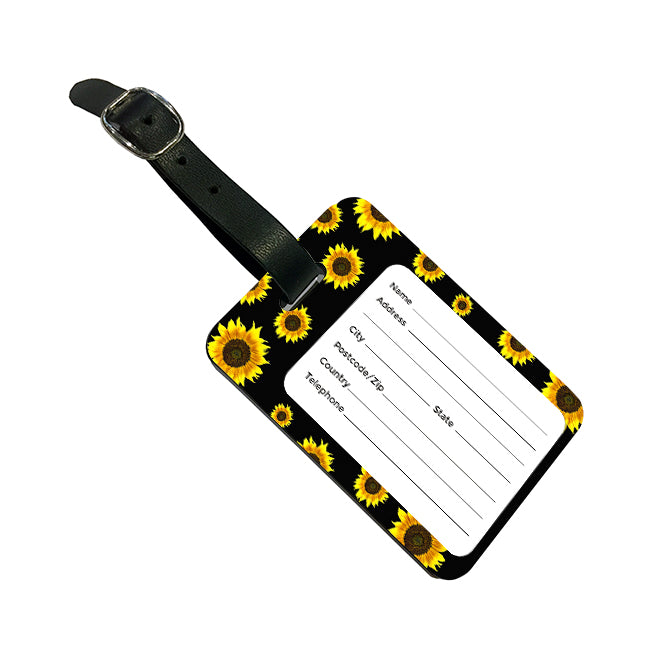 Personalised Sunflower Name Luggage Tag