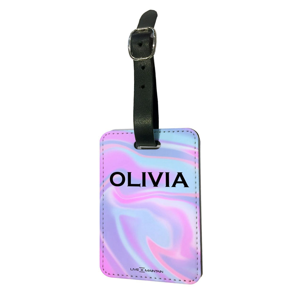 Personalised Luxe Blue Name Luggage Tag