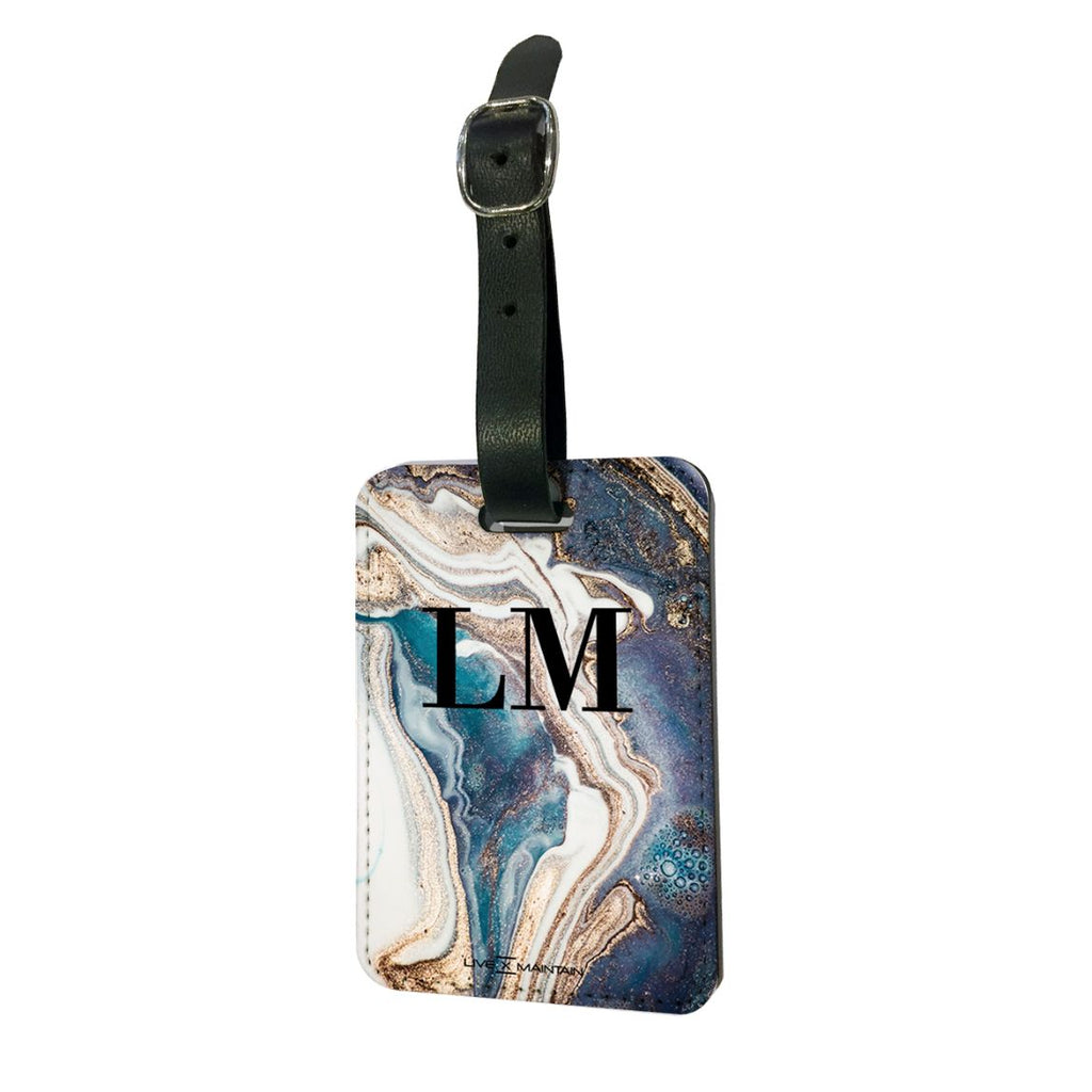 Personalised Luxe Marble Initials Luggage Tag