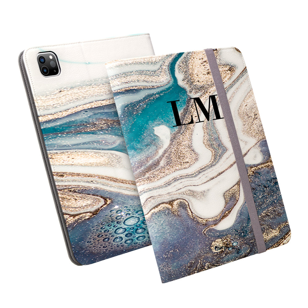 Personalised Luxe Marble Initials iPad Pro Case