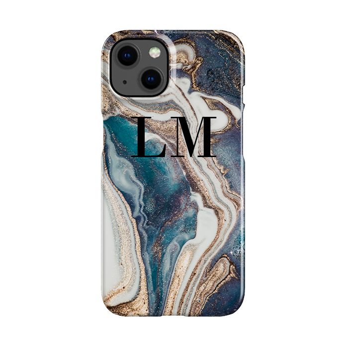 Personalised Luxe Marble Initials iPhone 15 Case