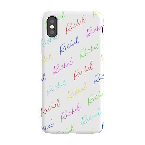 Personalised Multicolor Script Name iPhone X Case