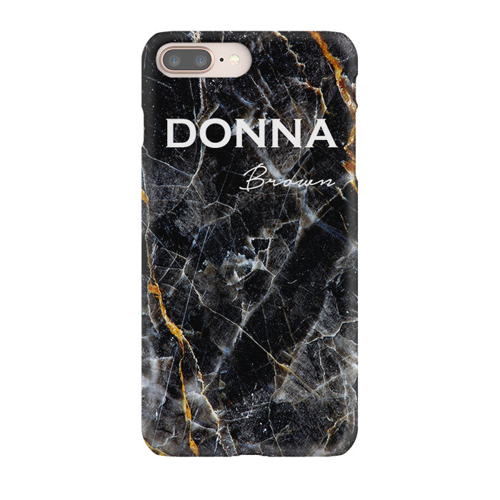 Personalised Midnight Marble Name iPhone 8 Plus Case