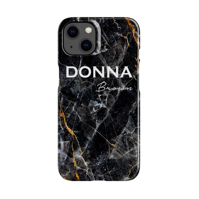 Personalised Midnight Marble Name iPhone 15 Plus Case