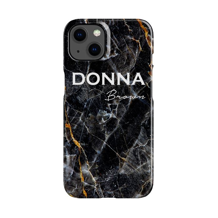 Personalised Midnight Marble Name iPhone 13 Case