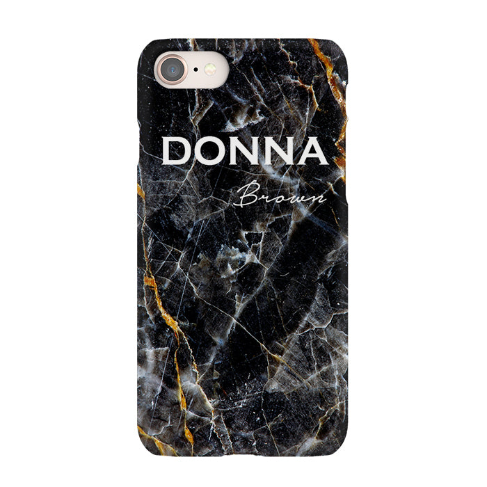 Personalised Midnight Marble Name iPhone SE Case