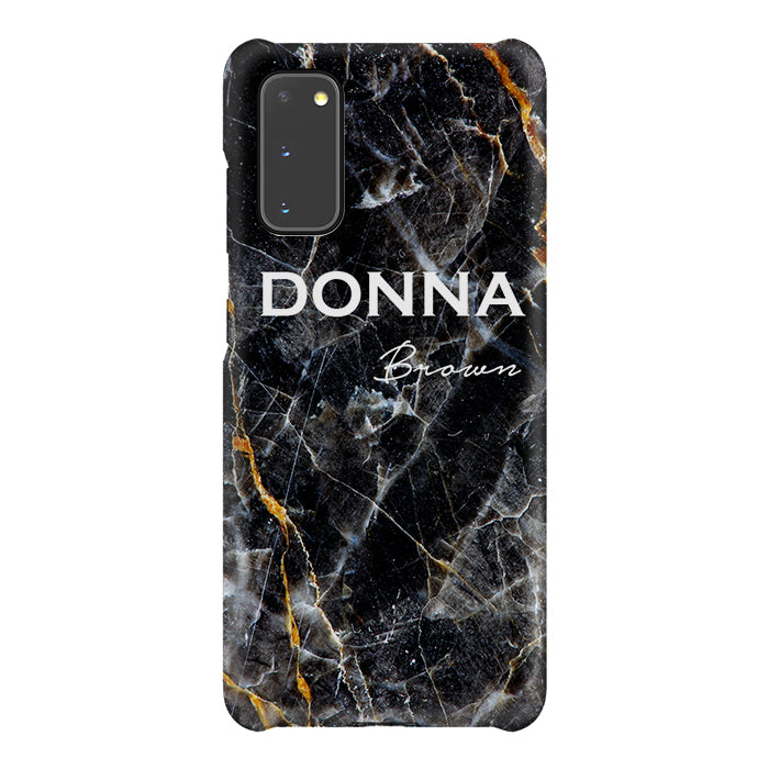 Personalised Midnight Marble Name Samsung Galaxy S20 FE Case