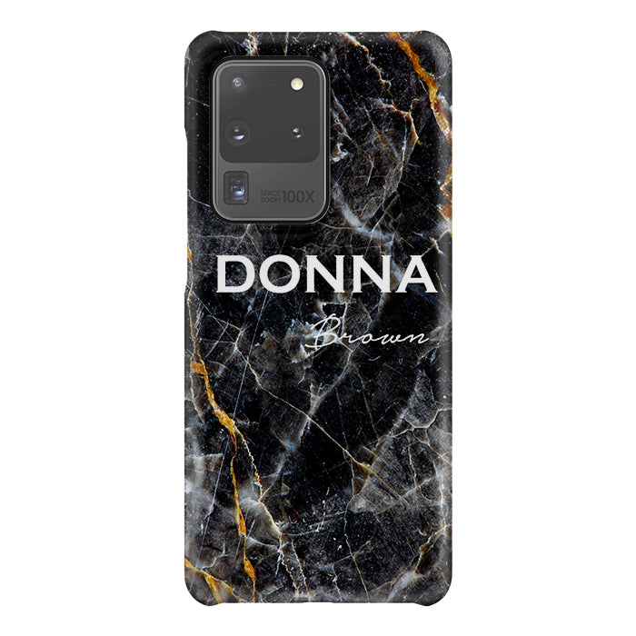 Personalised Midnight Marble Name Samsung Galaxy S20 Ultra Case