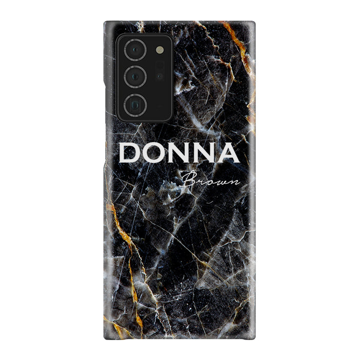 Personalised Midnight Marble Name Samsung Galaxy Note 20 Ultra Case