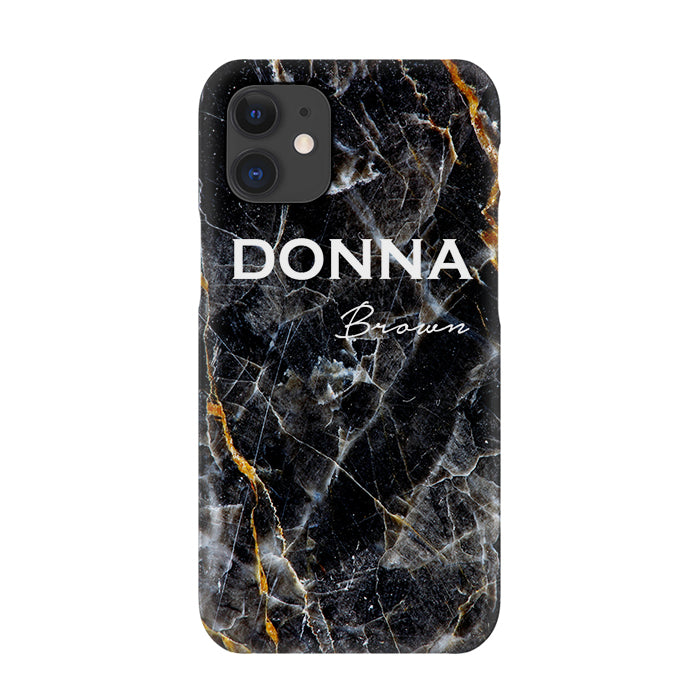 Personalised Midnight Marble Name iPhone 12 Mini Case