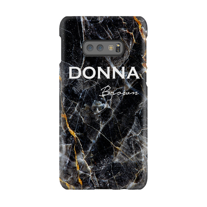 Personalised Midnight Marble Name Samsung Galaxy S10e Case