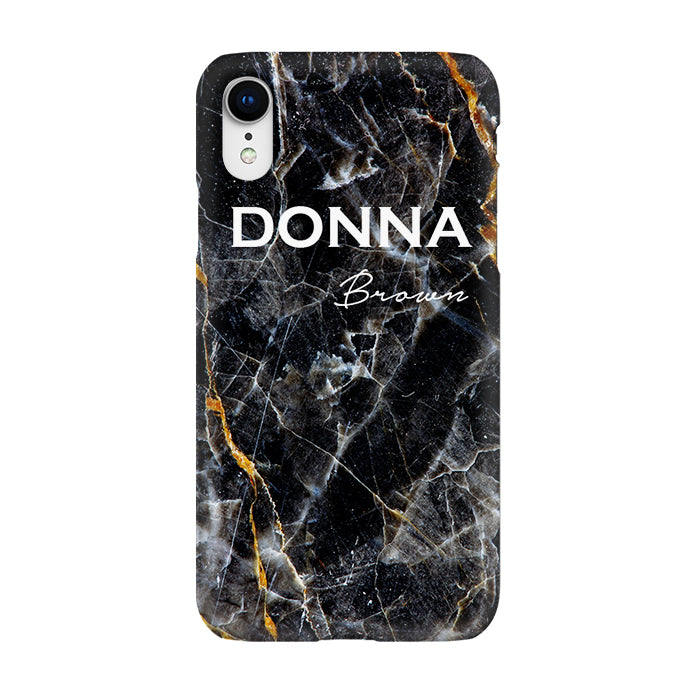 Personalised Midnight Marble Name iPhone XR Case