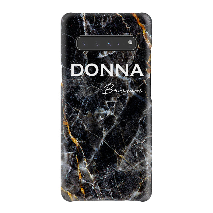 Personalised Midnight Marble Name Samsung Galaxy S10 5G Case