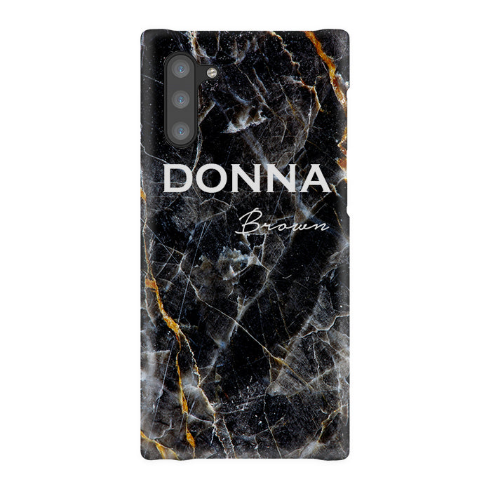 Personalised Midnight Marble Name Samsung Galaxy Note 10 Case