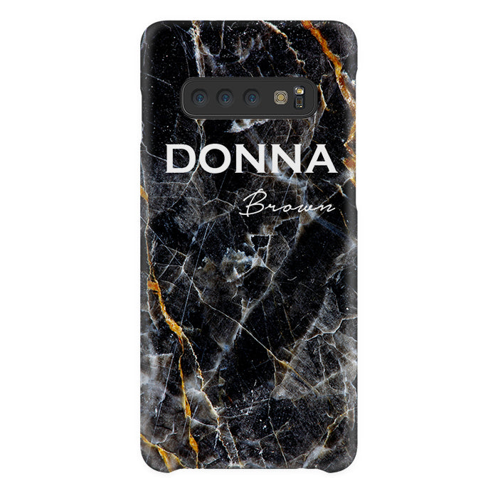 Personalised Midnight Marble Name Samsung Galaxy S10 Plus Case
